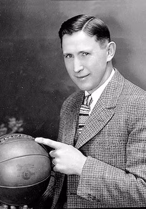 Vintage University of Kansas basketball photograph from the Phog Allen era.