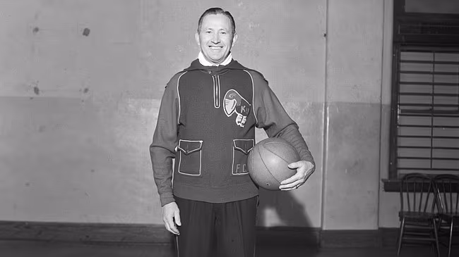 Portrait of Forrest "Phog" Allen, University of Kansas basketball coach.